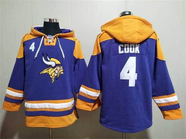 Men's Minnesota Vikings #4 Dalvin Cook Purple Yellow Ageless Must-Have Lace-Up Pullover Hoodie,We sell and wholesale Men's Minnesota Vikings #4 Dalvin Cook Purple Yellow Ageless Must-Have Lace-Up Pullover Hoodie on line form chian!